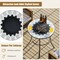 Black 23.5" Outdoor Round Fire Pit with Mesh Lid and Fire Poker